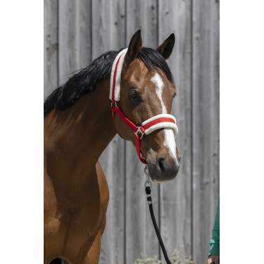 Halster Riding World synthetische schapenvacht Rood Halster Riding World synthetische schapenvacht Rood