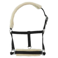Halster veulen Riding World synthetische schapenvacht Zwart