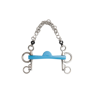 Pelham bit Metalab Flexi halve maan korte scharen Blauw