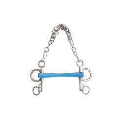 Mors pelham Metalab Flexi recht korte scharen Blauw