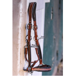 Lederen halster Pénélope Point Sellier Hazelnoot Bruin