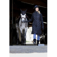 Lange naadloze gewatteerde jas Je t'aime Equithème Navina dames Zwart Lange naadloze gewatteerde jas Je t'aime Equithème Navina dames Zwart