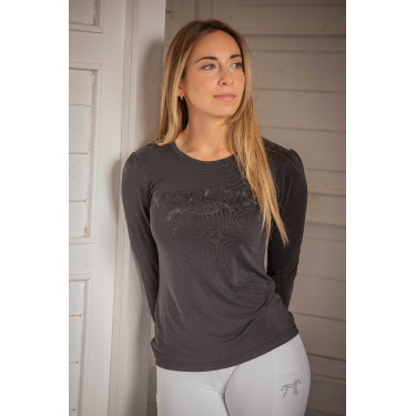 T-shirt Pénélope Lovely lange mouwen Antraciet Grijs