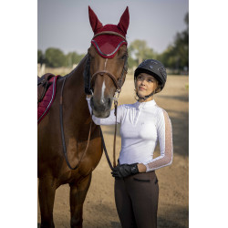 Polo Equithème Pekin lange mouwen Wit