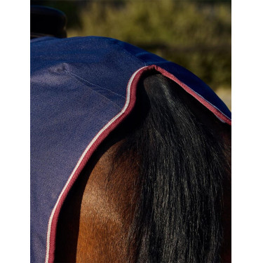 Weatherbeeta vierkant zadeldek met fleecevoering Essentiel Marine / bordeaux Blauw