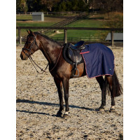 Weatherbeeta vierkant zadeldek met fleecevoering Essentiel Marineblauw / zilver / rood