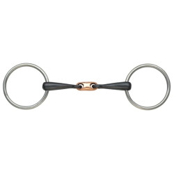 Dubbelgebroken bit met ringen koper Shires