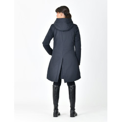 Lange waterdichte WeatherBeeta damesjas Marine Marineblauw