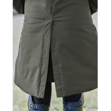 Lange waterdichte WeatherBeeta damesjas Middernachtgroen