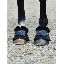 Bell boots met schapenvacht Weatherbeeta Tough-Tec Impact Fleece Trim Zwart / zwart