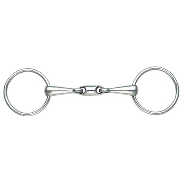 Dubbelgebroken bit met ringen Shires Roestvrij staal Dubbelgebroken bit met ringen Shires Roestvrij staal