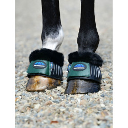 Rubberen springschoenen met schapenvacht WeatherBeeta Tough-Tec Prime Fleece Trim Zwart / bosgroen