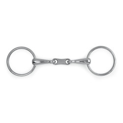 Dubbelgebroken bit met ringen Shires Roestvrij staal