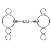 Mors 3 anneaux Dutch Gag Shires double brisure Acier inoxydable Mors 3 anneaux Dutch Gag Shires double brisure Acier inoxydable