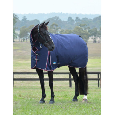 Deken Weatherbeeta ComFiTec Essential Turnout 220g combo Marine / bordeaux Marineblauw