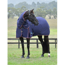 Weatherbeeta ComFiTec Essential Turnout 220 g deken met afneembare hals Marine / bordeaux