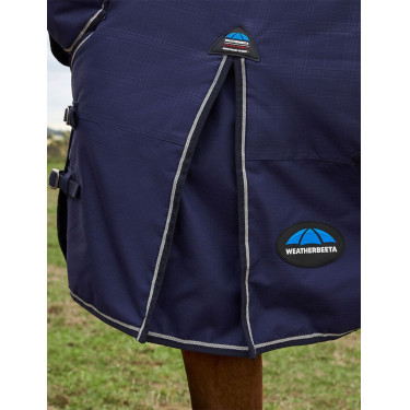 Weatherbeeta ComFiTec Prelim Turnout Combo 220 g deken Gebreide marineblauwe plaid met reliëf