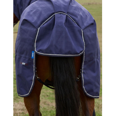 Weatherbeeta ComFiTec Prelim Turnout Combo 220 g deken Gebreide marineblauwe plaid met reliëf