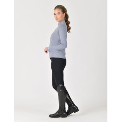 Weatherbeeta dames lange mouwen bamboe prestatie-top Blauwe steen