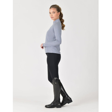 Weatherbeeta dames lange mouwen bamboe prestatie-top Blauwe steen