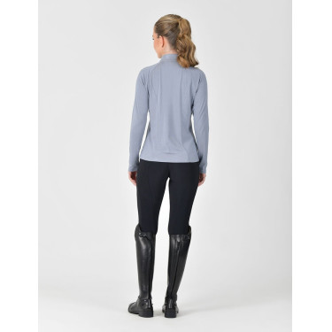 Weatherbeeta dames lange mouwen bamboe prestatie-top Blauwe steen