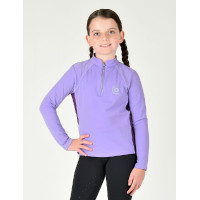 Dublin langemouwen-top met inzetstuk voor kinderen Sadie Paisley violet / keizerlijk violet