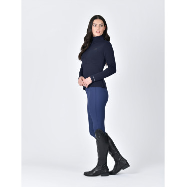 Weatherbeeta dames longsleeve met halve rits Copper Marine Marineblauw