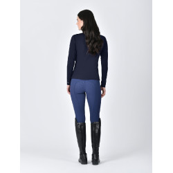 Weatherbeeta dames longsleeve met halve rits Copper Marine Marineblauw