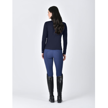 Weatherbeeta dames longsleeve met halve rits Copper Marine Marineblauw