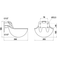 Gietijzeren klepdrinkbak...