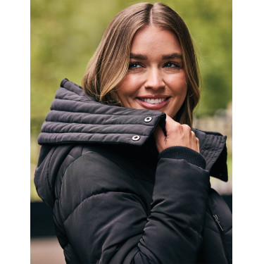 Lange Dublin mantel met ceintuur voor dames Zwart Lange Dublin mantel met ceintuur voor dames Zwart