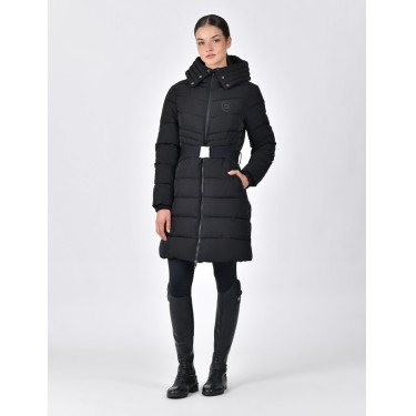 Lange Dublin mantel met ceintuur voor dames Zwart Lange Dublin mantel met ceintuur voor dames Zwart