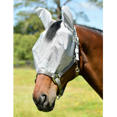 Weatherbeeta ComFiTec Hexi Shield Dual vliegenmasker met halster Zilver Weatherbeeta ComFiTec Hexi Shield Dual vliegenmasker met halster Zilver