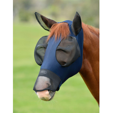 Weatherbeeta ComFiTec Luxe Bug Eye Saver vliegenmasker met oor- en neusbescherming Marine / zwart Blauw Weatherbeeta ComFiTec Luxe Bug Eye Saver vliegenmasker met oor- en neusbescherming Marine / zwart Blauw