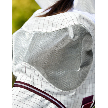 Weatherbeeta Hybrid Seasons anti-vliegenmasker Wit / bordeaux Weatherbeeta Hybrid Seasons anti-vliegenmasker Wit / bordeaux