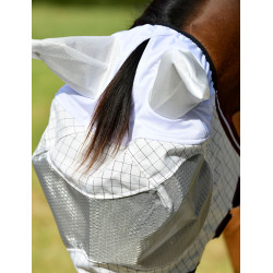 Weatherbeeta Hybrid Seasons anti-vliegenmasker Wit / bordeaux Weatherbeeta Hybrid Seasons anti-vliegenmasker Wit / bordeaux