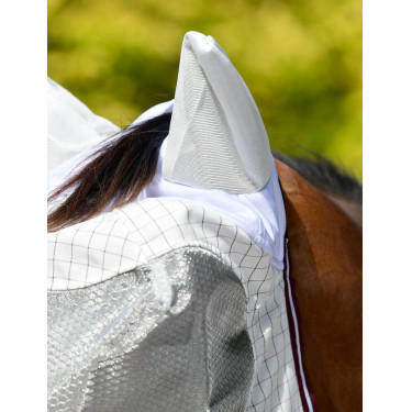 Weatherbeeta Hybrid Seasons anti-vliegenmasker Wit / bordeaux Weatherbeeta Hybrid Seasons anti-vliegenmasker Wit / bordeaux