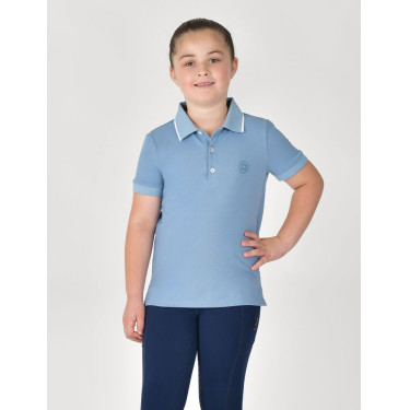 Kinderpoloshirt met korte mouwen van Dublin in piquékatoen Blauwe nevel Kinderpoloshirt met korte mouwen van Dublin in piquékatoen Blauwe nevel