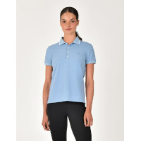 Dames poloshirt met korte mouwen in piquékatoen Dublin Blauwe nevel