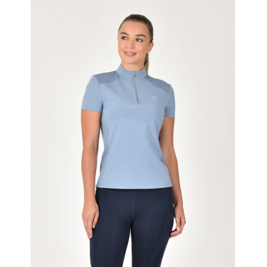 Dublin ademend damespoloshirt met korte mouwen en 1/4-ritssluiting Blauwe nevel Dublin ademend damespoloshirt met korte mouwen en 1/4-ritssluiting Blauwe nevel