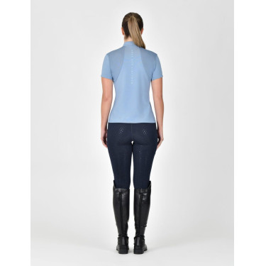 Dublin ademend damespoloshirt met korte mouwen en 1/4-ritssluiting Blauwe nevel Dublin ademend damespoloshirt met korte mouwen en 1/4-ritssluiting Blauwe nevel