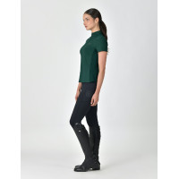 Dublin ademend damespoloshirt met korte mouwen en 1/4-ritssluiting Donkergroen smaragd