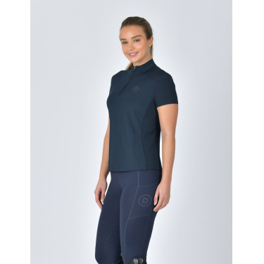 Dublin ademend damespoloshirt met korte mouwen en 1/4-ritssluiting Marine Marineblauw