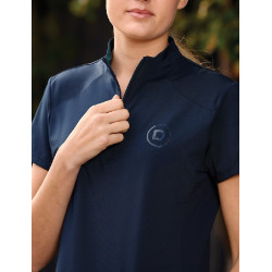 Dublin ademend damespoloshirt met korte mouwen en 1/4-ritssluiting Marine Marineblauw