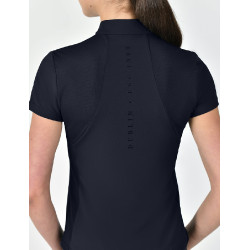 Dublin ademend damespoloshirt met korte mouwen en 1/4-ritssluiting Marine Marineblauw