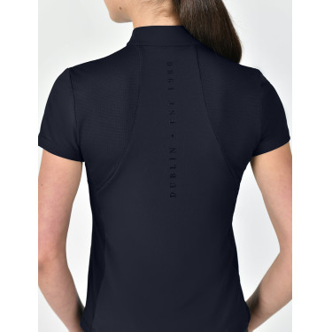 Dublin ademend damespoloshirt met korte mouwen en 1/4-ritssluiting Marine Marineblauw