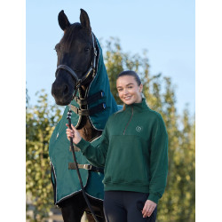 Dublin dames fleece trui met 1/4-rits Donkergroen smaragd