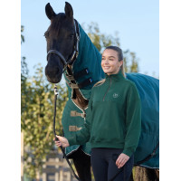 Dublin dames fleece trui met 1/4-rits Donkergroen smaragd