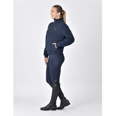 Dublin dames fleece trui met 1/4-rits Marine Marineblauw
