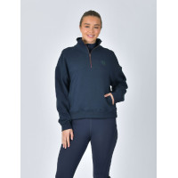 Dublin dames fleece trui met 1/4-rits Marine Marineblauw